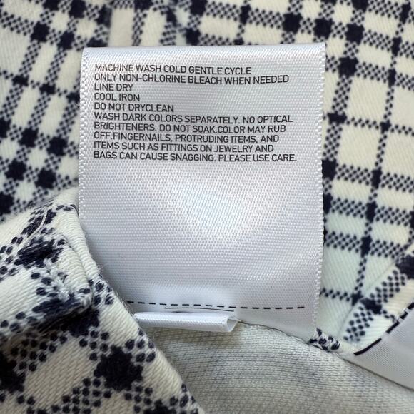 Uniqlo Plaid Pull On Leggings Knit Trousers Pants Size Small Cream & Black NWOT - Picture 8 of 10